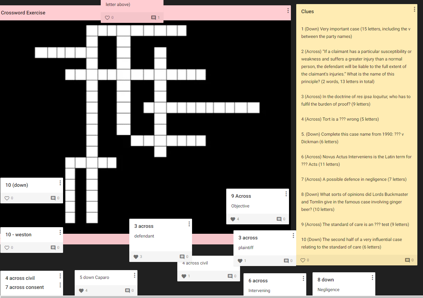 Handover Crossword