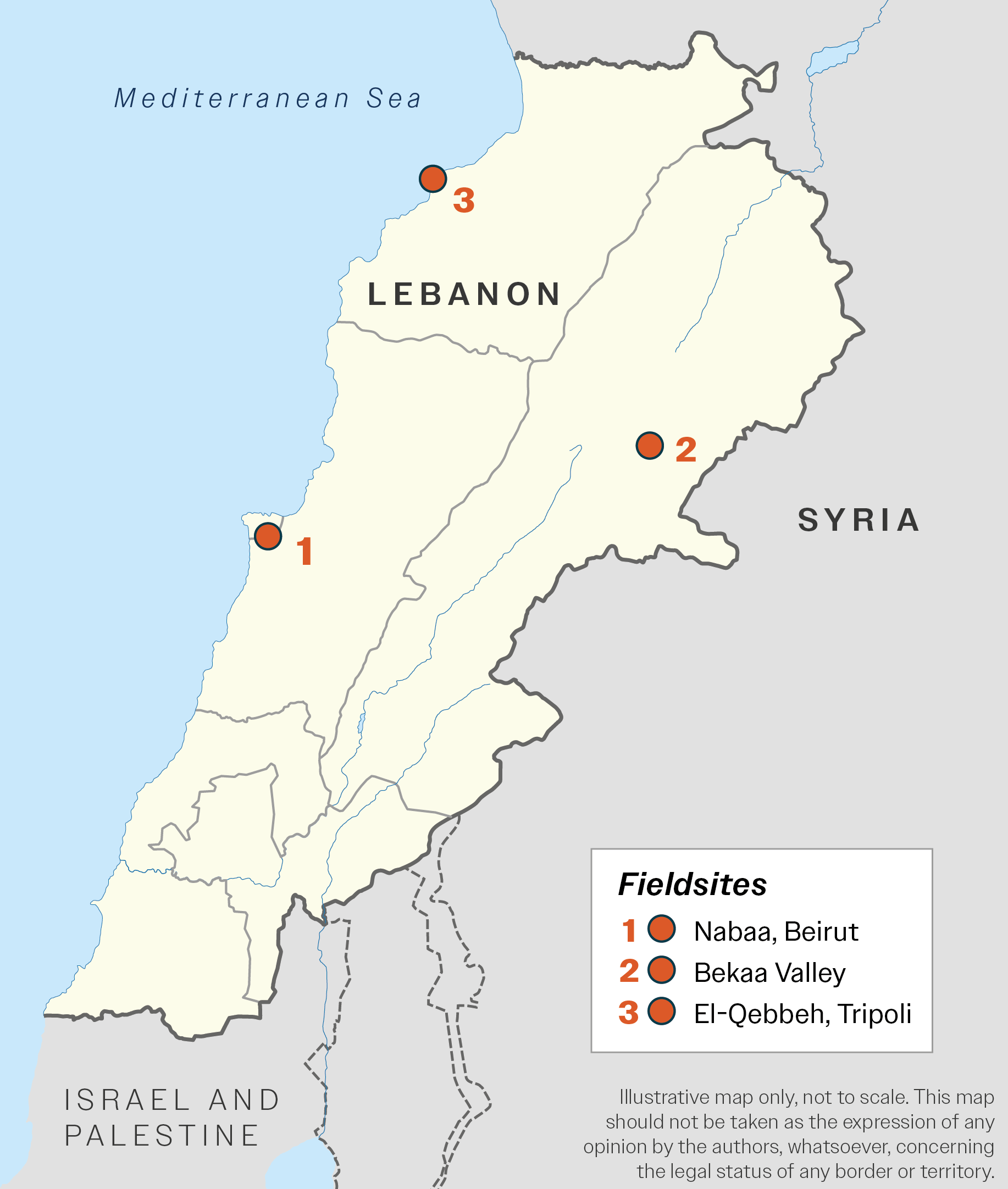 Map of fieldsites in Lebanon