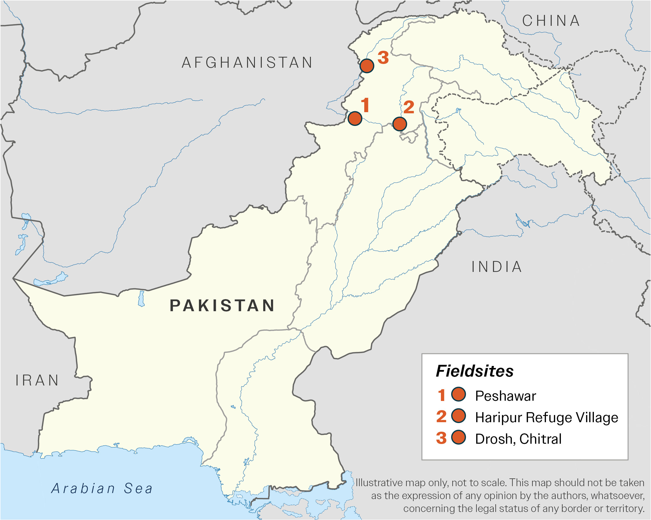 Map showing Pakistan fieldsites